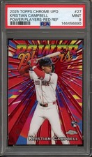 2025 Topps Chrome KRISTIAN CAMPBELL #27 RC Rookie Power Players Red /5 PSA 9