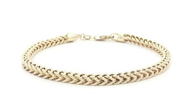 Unisex massiv 10k Gelbgold Franco Gliederkette Armband 7,5''
