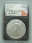 2022 W Burnished Silver Eagle NGC MS 70 Michael Gaudioso Signed