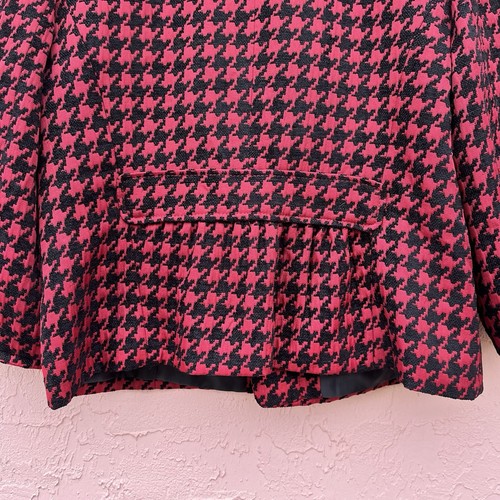 Semantiks Blazer Jacket Houndstooth Red Black Fall Preppy Womens Size 16 - Picture 9 of 12