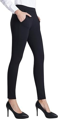 Pantalones de vestir Bamans para mujer trabajo negocios oficina ajustados pantalones de control abdominal - Imagen 2 de 10