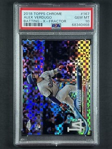 2018 Topps Chrome Alex Verdugo X-Fractor PSA 10 RC Rookie Card #167