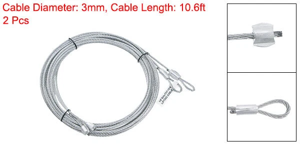 Cable de resorte de torsión de 3 mm de diámetro 2 piezas 10,6 pies 3 metros para puerta de garaje Foto 2 de 4
