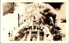 1900s RPPC Real Photo Of A Navy Ship In The Rough Atlantic Ocean Postcard