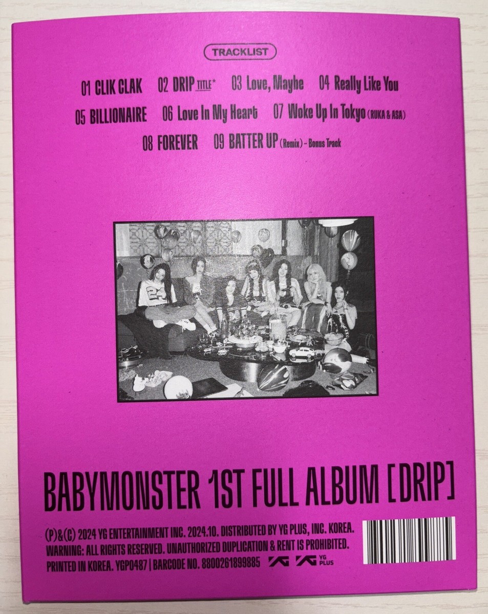 新品 未開封 BABYMONSTER ベビモン DRIP アルバム ASA BABYMONSTER 1ST FULL ALBUM DRIP (YG TAG ALBUM VER.) - Kpop USA