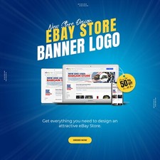 New eBay Store Banner logo design, free listing included, Choice of color etc