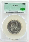 1960 Franklin Half Dollar CACG Certified MS64