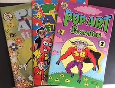 3) POP ART FUNNIES - MINT NEW CONDITION - ADULT Comic Books #3 #4 #7 2005 & 2006