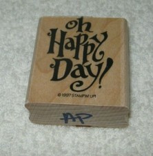 Stampin' Up - Rubber Stamp - "Oh Happy Day" - Medium Size - Fun Font