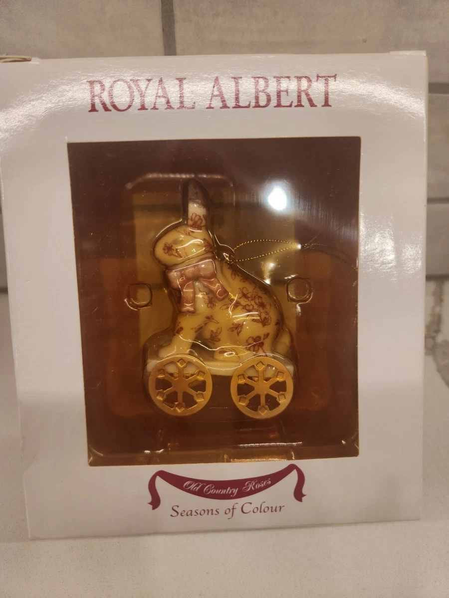 Retired Royal Albert Toile Viet Bunny Rabbit Pull Toy Ornament NIB | eBay