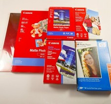 Range of different Photo Paper from Canon and HP open Boxes