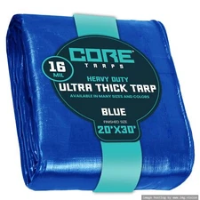 Core Tarps Extra Heavy Duty 16 Mil Tarp Cover Waterproof UV Resistant Rip and