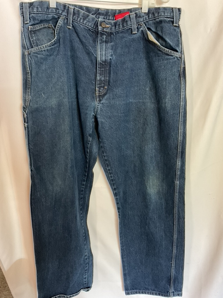 Dickies FR Jeans Mens 42x31 Blue Denim Carpenter Flame Resistant Work Grunge image 6