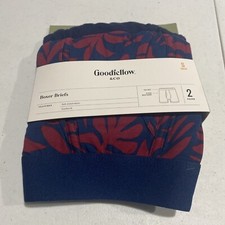 Men's Floral Print Boxer Briefs 2pk - Goodfellow  Co Blue/Red S 30/31