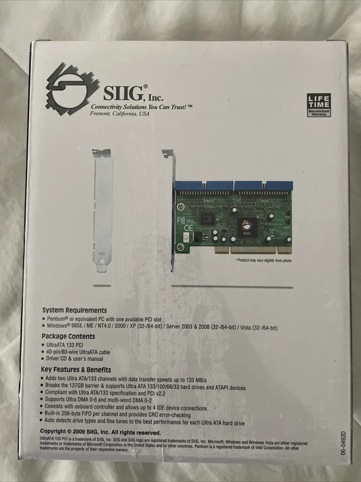 NEW SIIG UltraATA/133 PCI PC ATA Drive Controller, RoHS, SC-PE4B12-S4 - Image 2 of 4