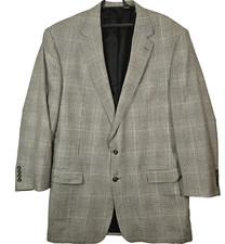 Burnley of Yorkshire Blazer Sport Coat Black White Houndstooth Windowpane 50 L