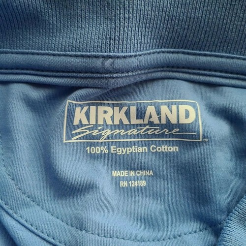 Kirkland Signature Men's Polo Shirt Short Sleeves Egyptian Cotton Blue Size M - Picture 11 of 13
