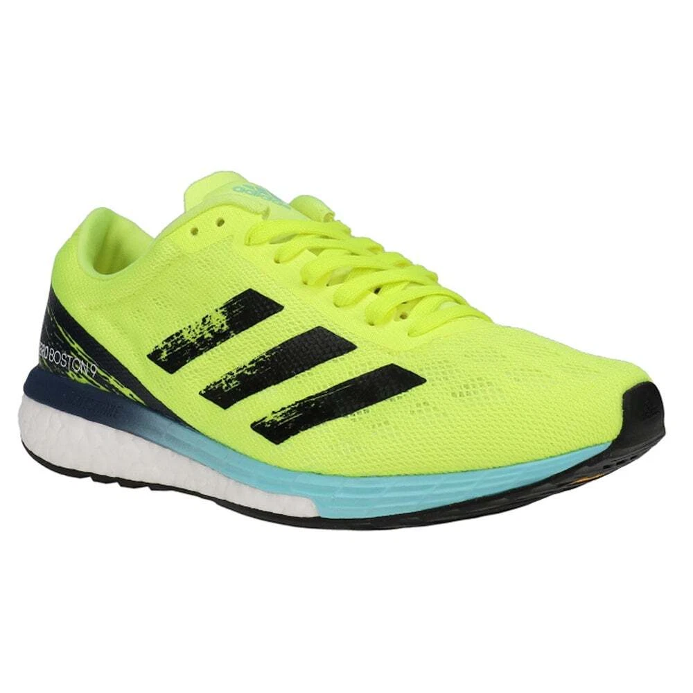 adidas Adizero Boston 9 Running Mens Black Yellow Sneakers