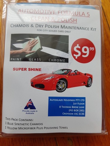 Chamois & dry polish maintenance kit good for up to 10 applications for car, boa - 第 1/2 張圖片