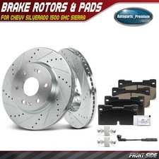 Front Drilled Brake Rotors & Ceramic Pads for Chevy Silverado 1500 GMC Sierra