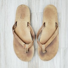 Rainbow Beach Flip Flop Thong Summer Sandal Boys Girl Unisex Size 9 Tan Beach