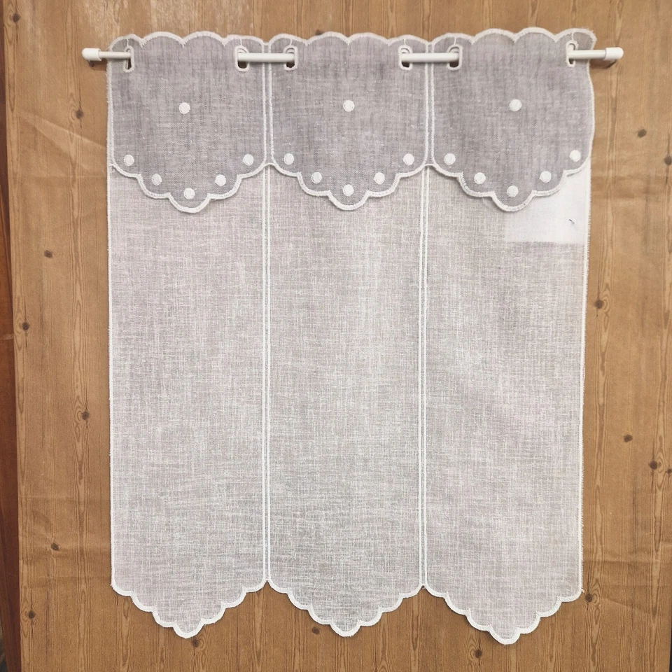 Tendina a vetro bianca per finestre,varie combinazioni di lunghezze e larghezze - Immagine 3 di 4