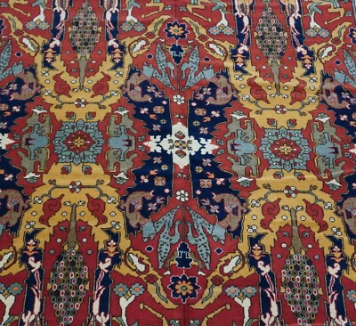 Gorgeous Bucharest Romanian Dragon 6' x 9'5'' Hand Knotted 100%Wool Vintage Rug