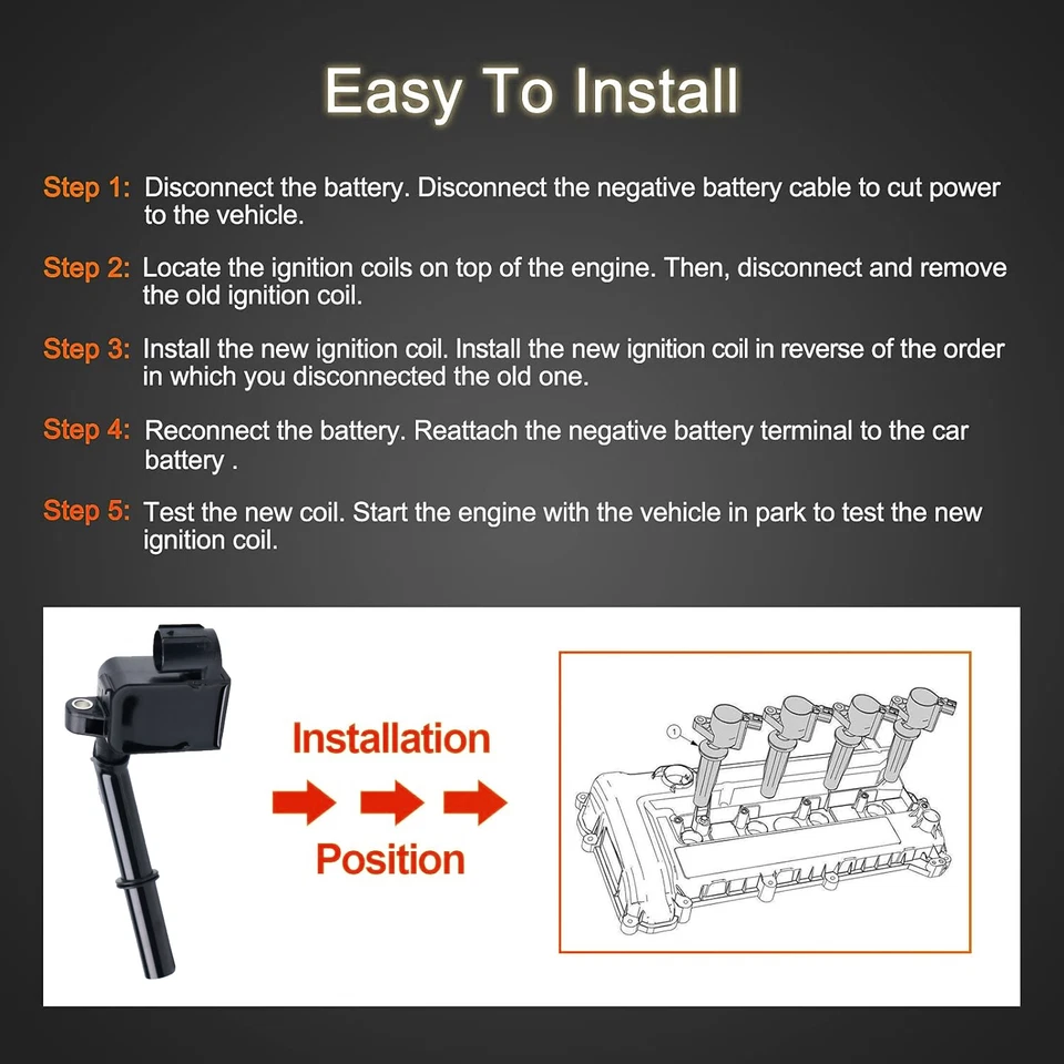 6X Ignition Coil+Plug for Mercedes-Benz E550 S550 SL550 CL550 CLS550 UF733 UF741 Foto 3 de 4