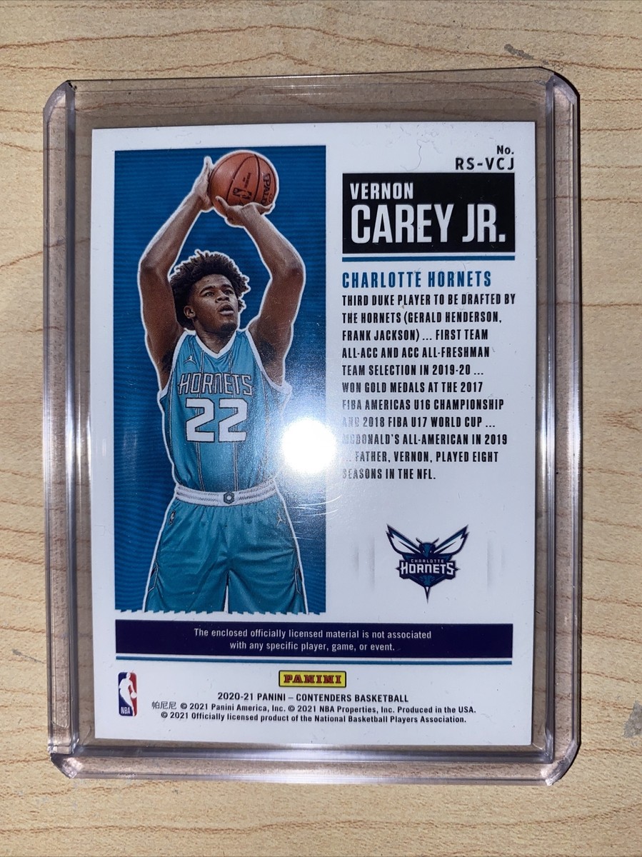 VERNON CAREY 2020-21 Contenders Rookie Ticket Jersey Card RC
