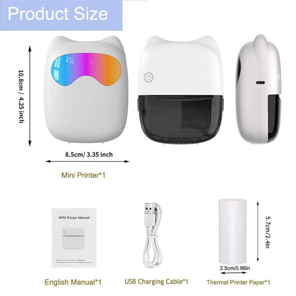 Mini Portable Thermal Label Printer Pocket Printer Wireless Bluetooth - Image 3 of 4