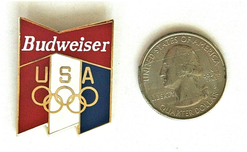 ATLANTA 1996 BUDWEISER USA OLYMPIC SPONSOR PIN / BADGE