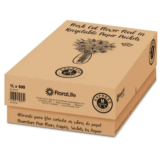 FloraLife Express Blumenfutter Recyclingpapier Beutel 0,5L 1L Wasservase Futter - Bild 3 von 4