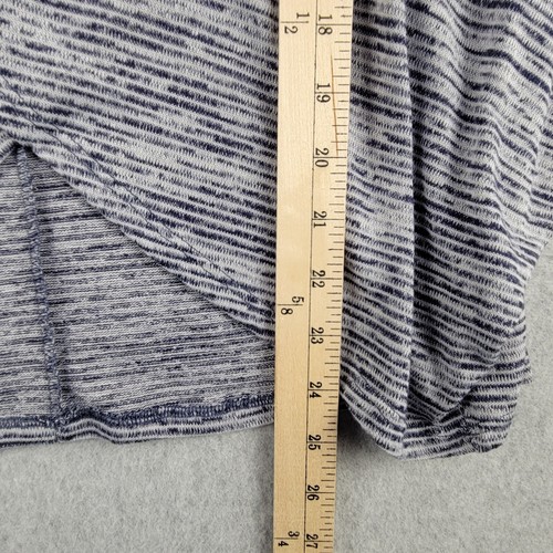 Belle Du Jour Sweater Cardigan Womens Large L Bleu White Striped Short Sleeve - Picture 11 of 13