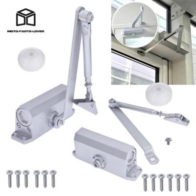 MOTO-PARTS-LOVER 2x Aluminum Door Closer 45-65KG Two Independent Valves Control Sweep Commercial