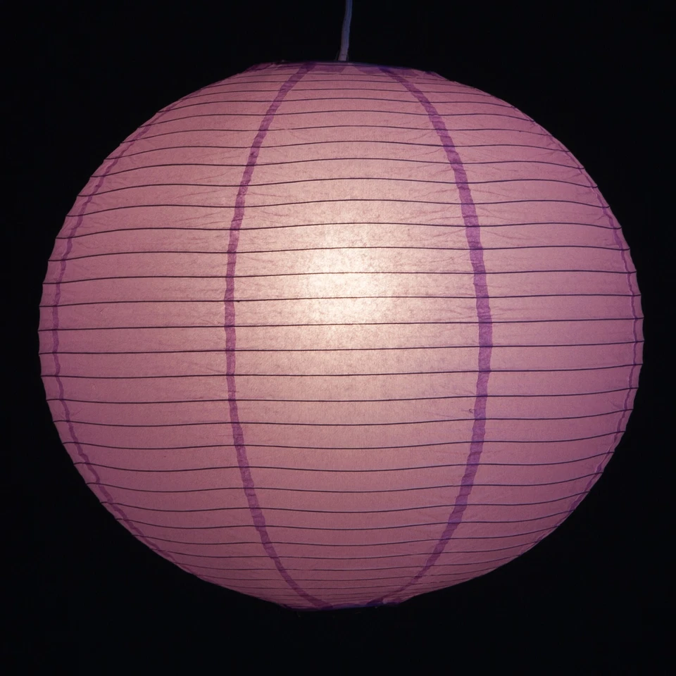 (Juego de 3) Linternas de papel lavanda para fiesta boda - tamaños de 12", 16" y 20" Foto 2 de 3