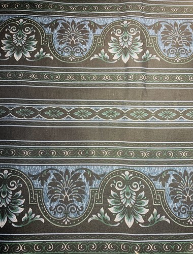 Jinny Beyer Sumatra RJR Fabric Blue Black Scroll Floral Stripe BTY Cotton