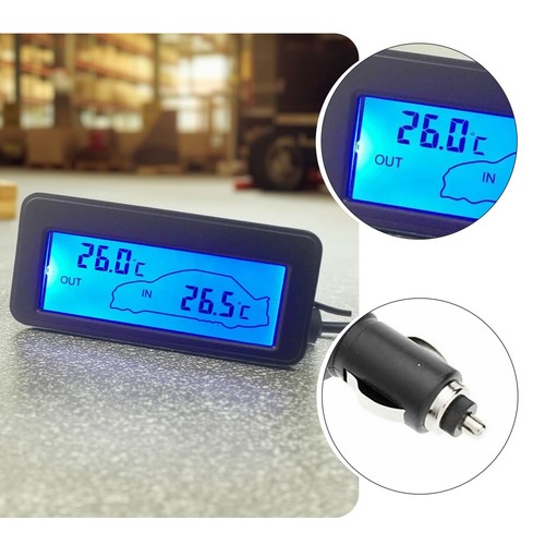 Termometro Display LCD Digitale Auto 12V Misuratore Temperatura Interno Esterno MeterFf - Foto 5 di 10