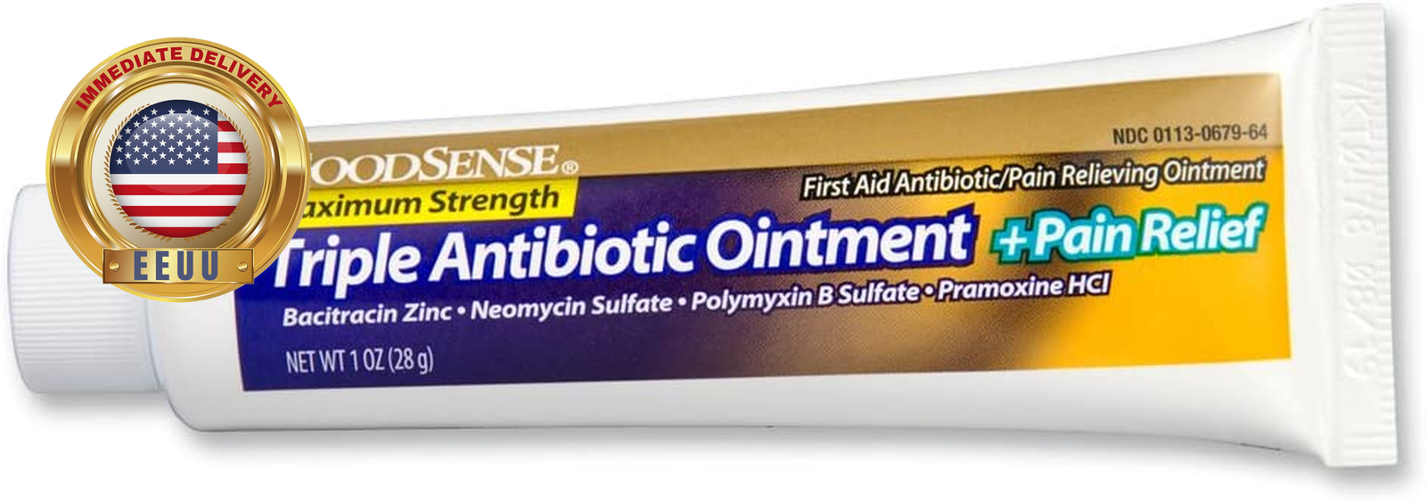 Maximum Strength Triple Antibiotic Ointment plus Pain Relief, Soothes
