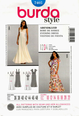 Burda 7405 Misses Evening Dresses Sewing Pattern Uncut Size 10-22 | eBay