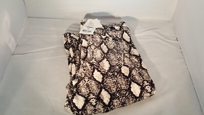 HUE Cozy Cord Python Jean Style Leggings, Gray, Sz M