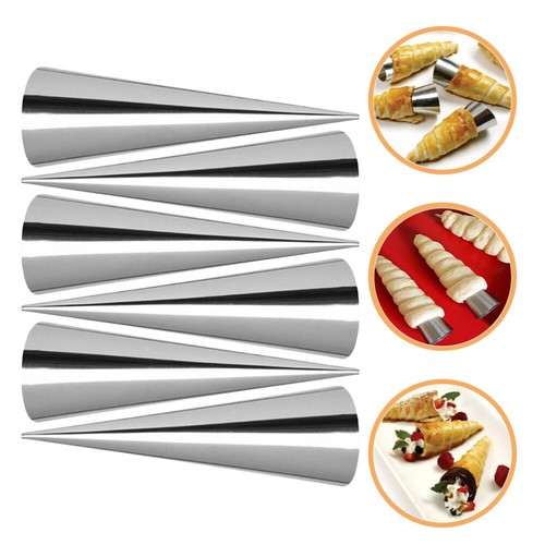 6 Pcs Croissant Mold Cream Horn Molds for Baking Sweet Cone Treat - Picture 9 of 12