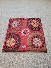 Pottery Barn Pillow Cover Embroidered Floral Cotton And Linen 26x26