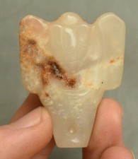 4.5CM Old China Hetian Jade Carving Flying Winged Garuda Bird Amulet Pendant