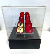 Exquisite Miniature Violin with display case See description