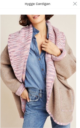 Anthropologie Hygge reversible Wool Cardigan Size M/L In Beige In Multicolor - Picture 10 of 10