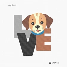 Dog Love Needlepoint Kit or Canvas