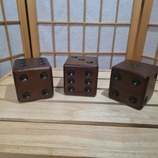 3 Wooden Jumbo Oversized Large Six-Sided Dice Die Home D cor 3.5  Square