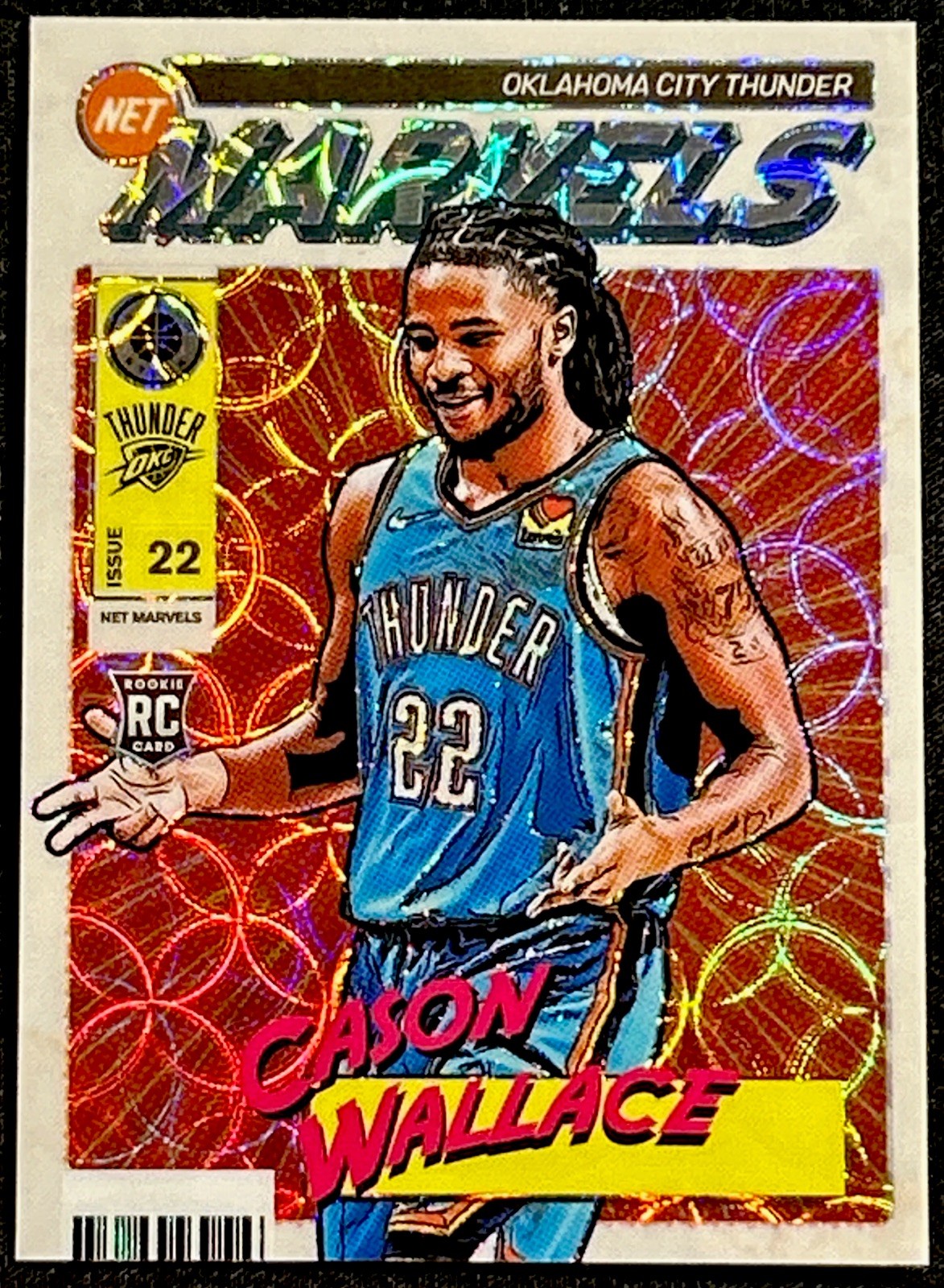 2023-24 Nba Hoops Premium Stock - Cason Wallace #22 Retro Net Marvels SP (RC)