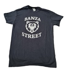 Mens Black Tshirt With Banza Logo Print Size Small Preowned Good Condition