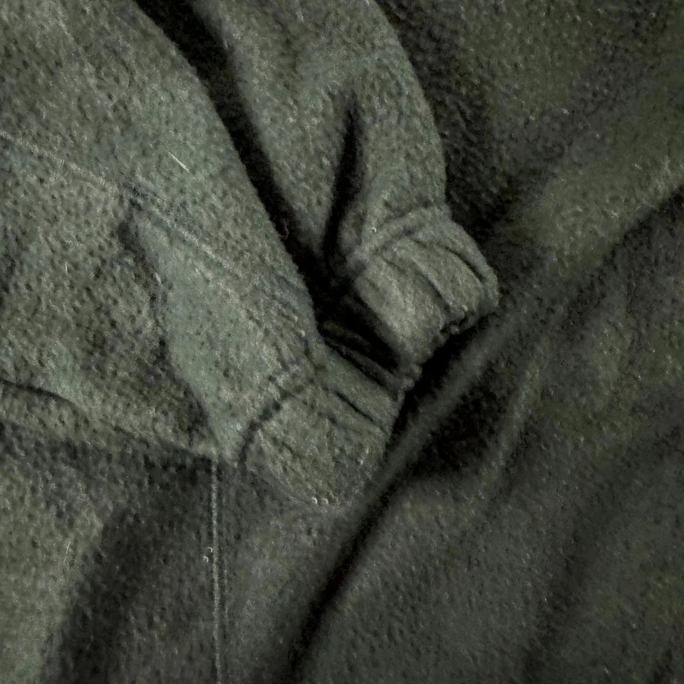 Vintage Bugle Boy Snow Fleece Jacket Mens XL Green Logo Mock Neck Quarter Zip - Image 3 of 4